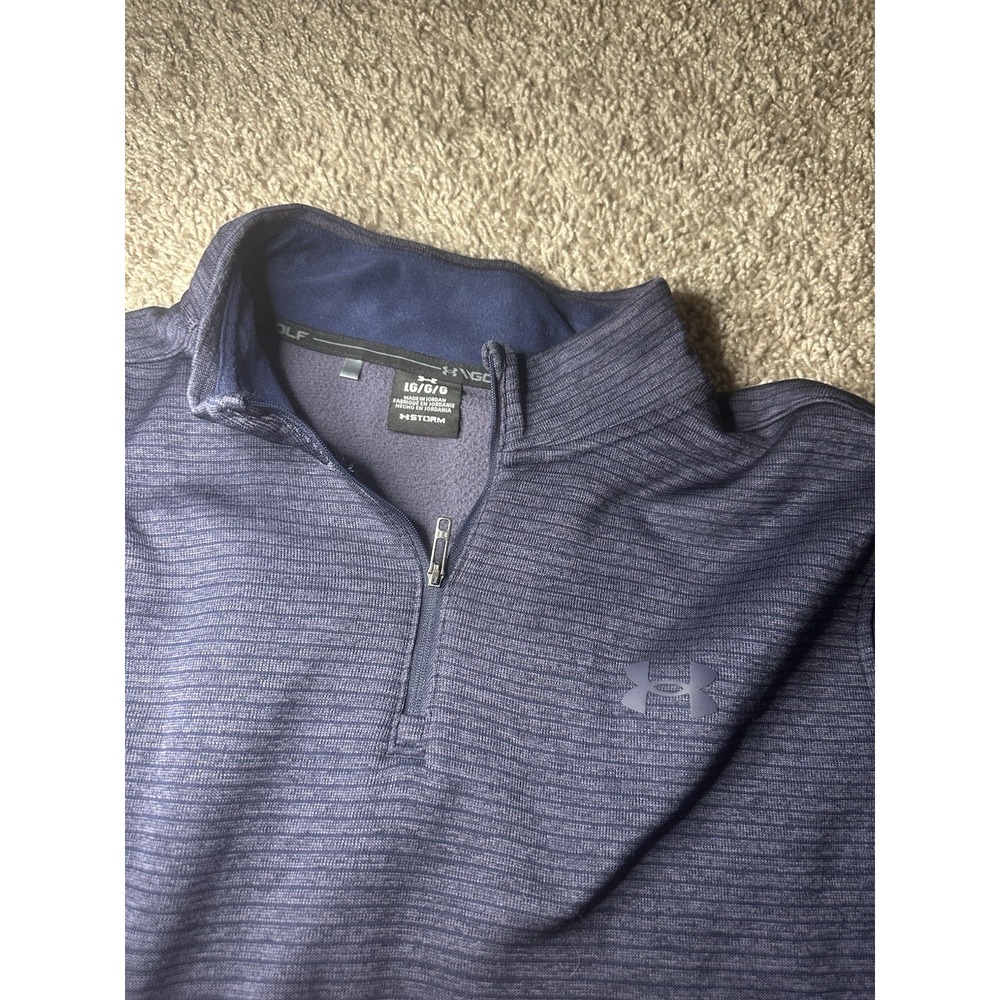 Under Armour Storm Men's Blue 1/4 Zip Mock Neck Pullover LG Golf Top